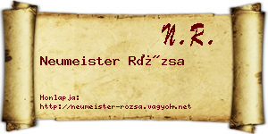 Neumeister Rózsa névjegykártya